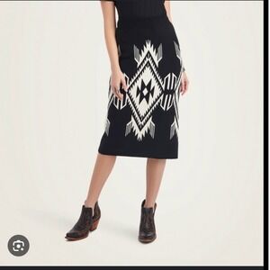 Ariat Black and White Aztec Midi Skirt